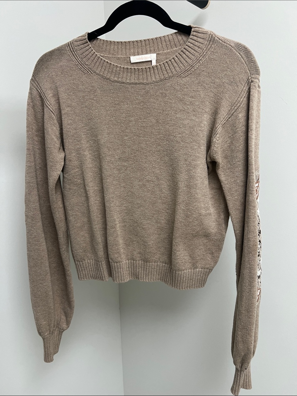 See By Chloe Taupe Scoop Neck Sweater